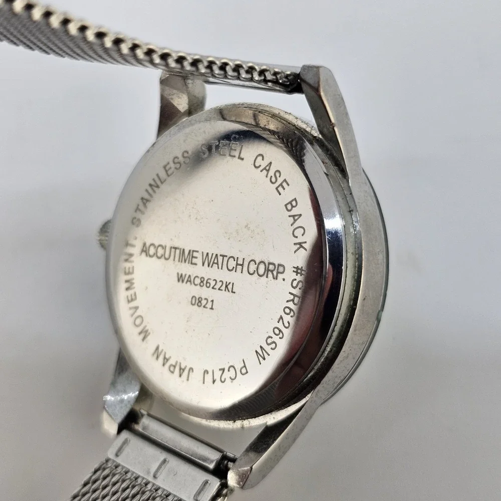 Minimalist Women's Analog Watch 34MM Gray Dial Gray Mesh Bands NEW‎ Battery